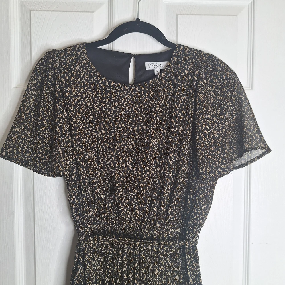 Polagram Maternity Black Floral Midi Dress Size Medium - Picture 4 of 9